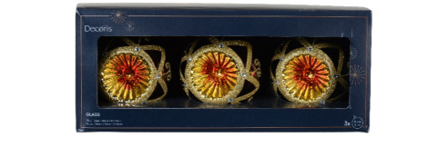 Kpl. 3 bombek szklanych fi 8cm czarnych z reflektorem (070834) Kpl. 3 bombek szklanych fi 8cm czarnych z reflektorem (070834)