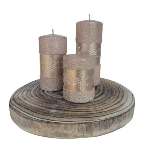 Świeca słupek niski Snow Queen Rose Gold (BT0003-SQ-18) Świeca słupek niski Snow Queen Rose Gold (BT0003-SQ-18)