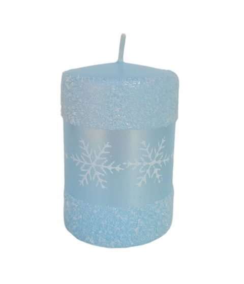 Świeca słupek niski Snow Queen niebieski (BT0003-SQ-08) Świeca słupek niski Snow Queen niebieski (BT0003-SQ-08)
