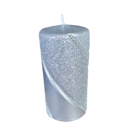 Świeca słupek srebrny średni Bolero (BT0007-BN-17) Świeca słupek srebrny średni Bolero (BT0007-BN-17)