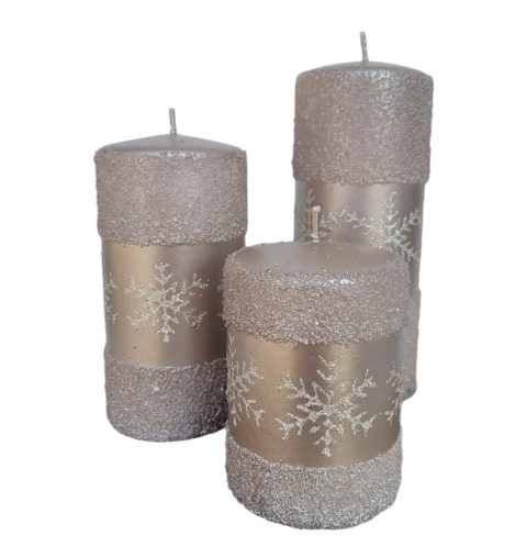 Świeca słupek wysoki Snow Queen Rose Gold (BT0010-SQ-18) Świeca słupek wysoki Snow Queen Rose Gold (BT0010-SQ-18)