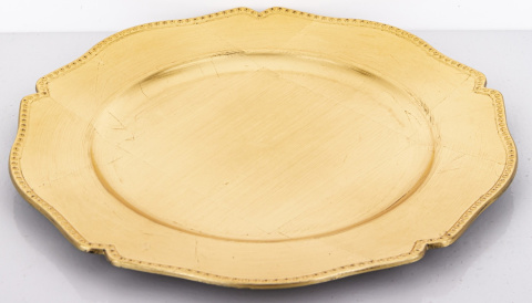 Talerz dekoracyjny plexi złoty ozdobny brzeg (162813) Talerz dekoracyjny plexi złoty ozdobny brzeg (162813)