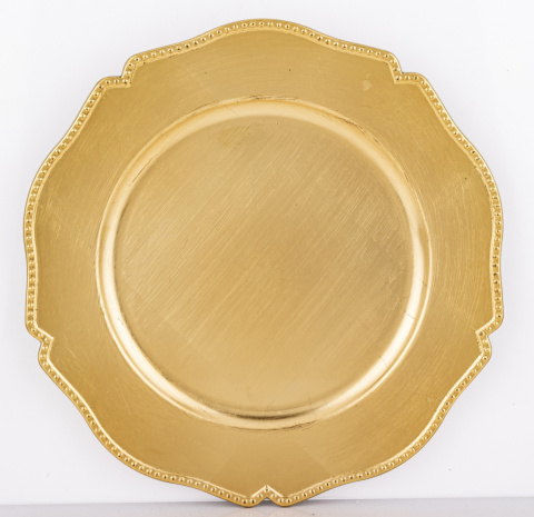 Talerz dekoracyjny plexi złoty ozdobny brzeg (162813) Talerz dekoracyjny plexi złoty ozdobny brzeg (162813)