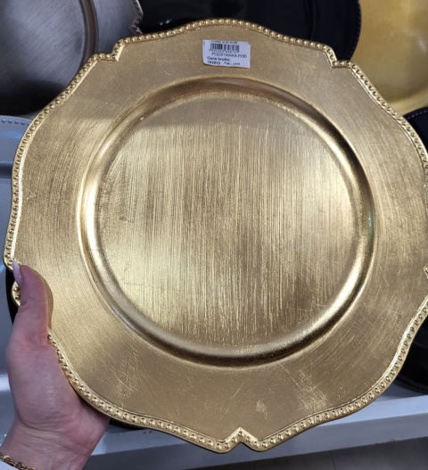 Talerz dekoracyjny plexi złoty ozdobny brzeg (162813) Talerz dekoracyjny plexi złoty ozdobny brzeg (162813)