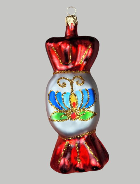 Bombka formowa: Cukierek czerwony (T) Bombka formowa: Cukierek czerwony (T)