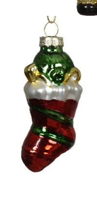 Bombka szklana Skarpeta świąteczna (121769) h:7x5cm (display) Bombka szklana Skarpeta świąteczna (121769) h:7x5cm (display)