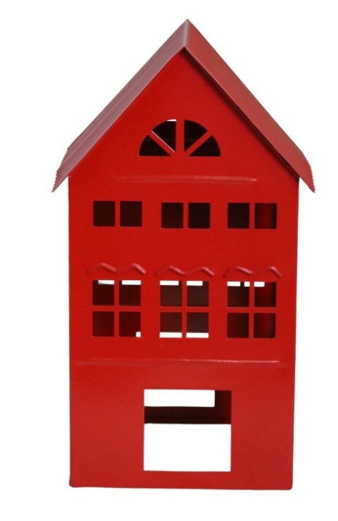 Domek metalowy czerwony średni 28cm (7597) Domek metalowy czerwony średni 28cm (7597)