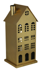 Domek metalowy złoty przecierany duży wys.46cm (8730) Domek metalowy złoty przecierany duży wys.46cm (8730)