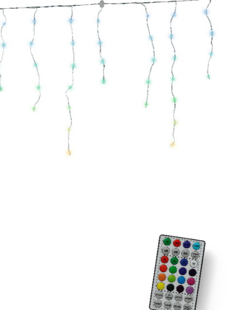 Kurtyna sople RGB 105LED dł.2,8m hx60cm z efektami kolorowa (490813) pilot timer Kurtyna sople RGB 105LED dł.2,8m hx60cm z efektami kolorowa (490813) pilot timer