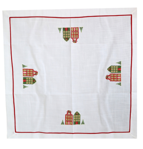 Obrus biały kamieniczki 85x85cm (707) Obrus biały kamieniczki 85x85cm (707)