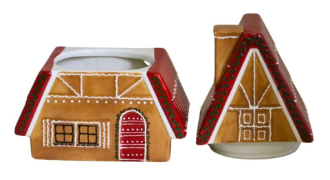 Pojemnik ceramiczny domek 27cm czerwony dach, otwierany (8281) Pojemnik ceramiczny domek 27cm czerwony dach, otwierany (8281)