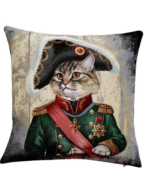 Poszewka gobelin Chenille 40x40cm KOT GENERAŁ (TX0001-618) Poszewka gobelin Chenille 40x40cm KOT GENERAŁ (TX0001-618)