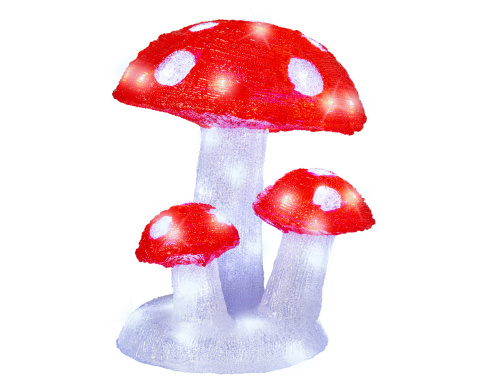 3 muchomorki akryl 60 LED na podstawie wew/zew (491258) 3 muchomorki akryl 60 LED na podstawie wew/zew (491258)