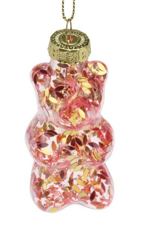 Bombka szklana Miś 7cm siedzący "Haribo" koralowy (512387)