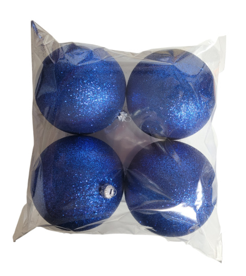 Bombki plastikowe granatowe brokatowe 120mm op-4szt (O) Bombki plastikowe granatowe brokatowe 120mm op-4szt (O)