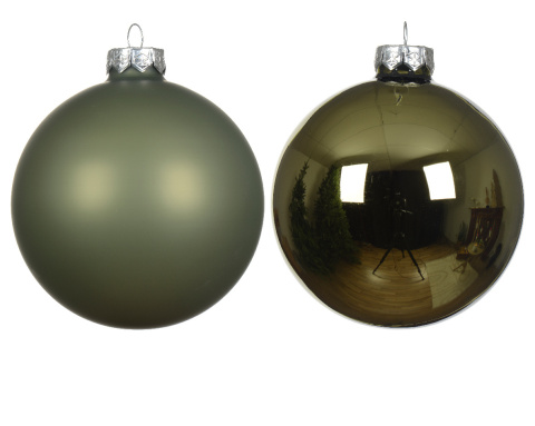 Bombki szklane fi 4cm khaki błysk/mat kpl.18szt (010541) Bombki szklane fi 4cm khaki błysk/mat kpl.18szt (010541)