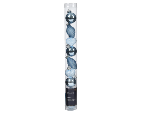 Bombki szklane mini niebieskie 3cm tuba op-9szt blue ice (014719) Bombki szklane mini niebieskie 3cm tuba op-9szt blue ice (014719)