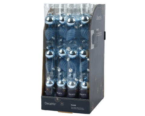 Bombki szklane mini niebieskie 3cm tuba op-9szt blue ice (014719) Bombki szklane mini niebieskie 3cm tuba op-9szt blue ice (014719)