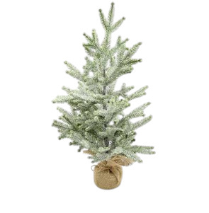 Choinka PU w jucie 50cm oprószona śniegiem mała (CV34444) Choinka PU w jucie 50cm oprószona śniegiem mała (CV34444)