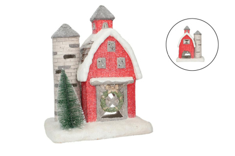 Domek ceramiczny 39cm na t-lighta z wieżą (GFW18M02-179) Domek ceramiczny 39cm na t-lighta z wieżą (GFW18M02-179)