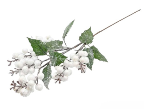 Gałązka lodowa 53cm z białymi owocami (CV29018) Gałązka lodowa 53cm z białymi owocami (CV29018)