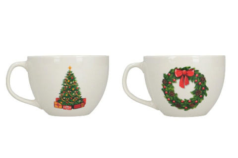 Filiżanka ceramiczna XL 500ml z choinką (LY36M93-09) Filiżanka ceramiczna XL 500ml z choinką (LY36M93-09)