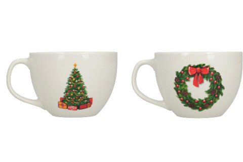 Filiżanka ceramiczna XL 500ml z wiankiem (LY36M93-09) Filiżanka ceramiczna XL 500ml z wiankiem (LY36M93-09)