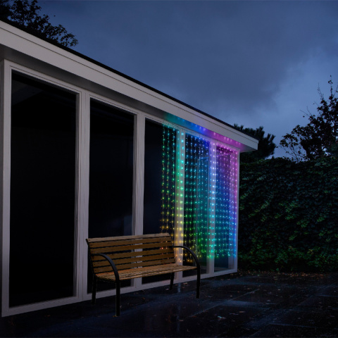 Kurtyna RGB 400LED 190x190cm z efektami kolorowa (490817) pilot timer wew/zew Kurtyna RGB 400LED 190x190cm z efektami kolorowa (490817) pilot timer wew/zew