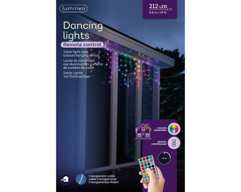 Kurtyna sople RGB 212LED dł.5,8m hx60cm z efektami kolorowa (490814) pilot timer Kurtyna sople RGB 212LED dł.5,8m hx60cm z efektami kolorowa (490814) pilot timer