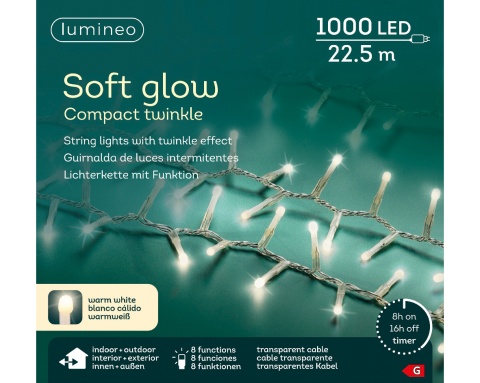 Lampki 1000 LED Soft Glow białe ciepłe 22,5m (495681) Lampki 1000 LED Soft Glow białe ciepłe 22,5m (495681)