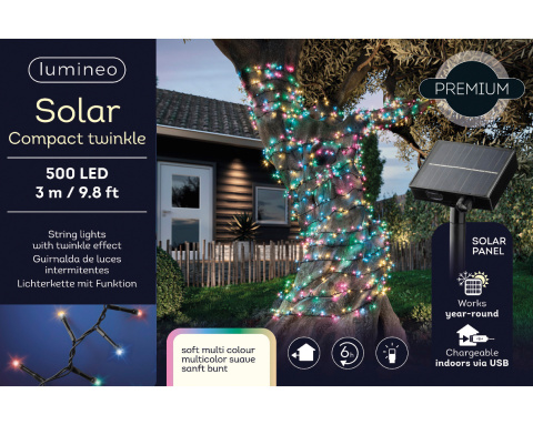 Lampki 500LED solarne 8funkcji pastelowe 11mb timer (496321) Lampki 500LED solarne 8funkcji pastelowe 11mb timer (496321)