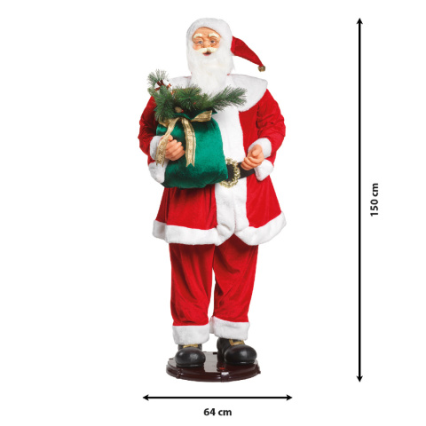 Mikołaj welur 150cm na podstawie tańczący grający (547631) Mikołaj welur 150cm na podstawie tańczący grający (547631)