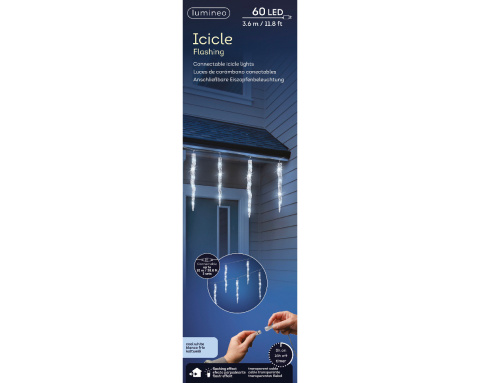 Sople lodu akrylowe 12szt białe zimne 60LED+gn flash (497479) Sople lodu akrylowe 12szt białe zimne 60LED+gn flash (497479)
