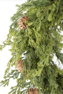 Green wreath 55cm PU "thuja" with cones (OZB07018)