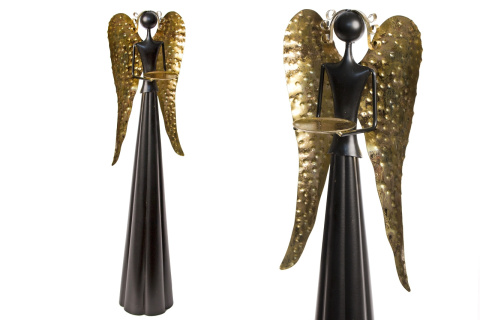 Anioł metalowy 53cm czarny złote skrzydła (ART19591) Anioł metalowy 53cm czarny złote skrzydła (ART19591)