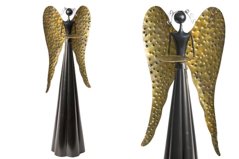 Anioł metalowy 63cm czarny złote skrzydła (ART19590) Anioł metalowy 63cm czarny złote skrzydła (ART19590)