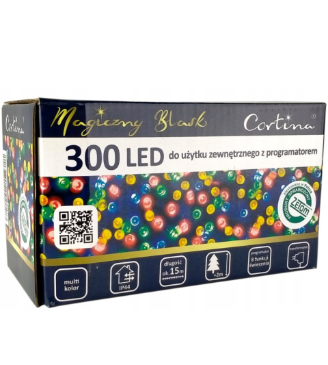 Lampki LED 300L 14,95m wew/zew multikolor (10/15/LED/M)