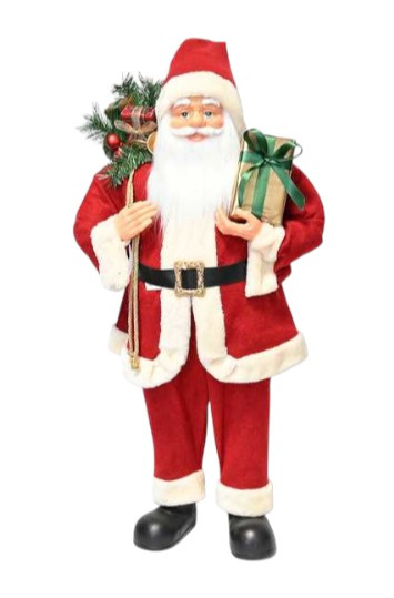 Mikołaj 90cm bordo z futerkiem i paczką (TG74481) Mikołaj 90cm bordo z futerkiem i paczką (TG74481)
