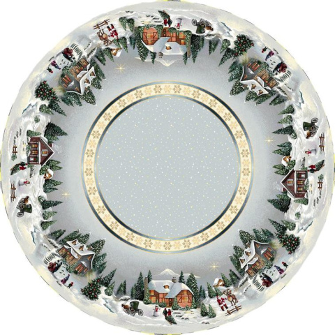 Obrus gobelinowy Eden okrągły fi 140cm Świąteczne miasteczko (SW247) Obrus gobelinowy Eden okrągły fi 140cm Świąteczne miasteczko (SW247)