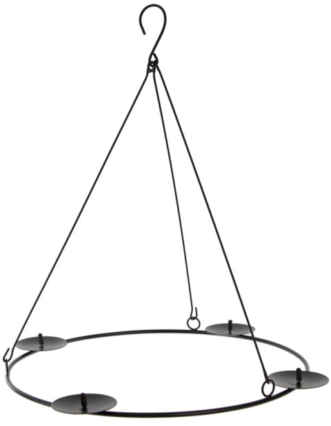 Świecznik metalowy adwentowy do powieszenia fi40cm (SWIE01229) fi40xh45cm Świecznik metalowy adwentowy do powieszenia fi40cm (SWIE01229) fi40xh45cm