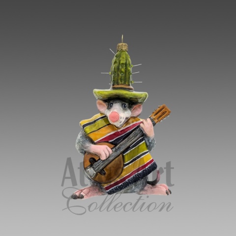 Bombka Atlas Art: Szczur z mandoliną (00875AA)