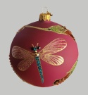 Bombka GlitterLab: Fi 110mm burgundowa bursztynowe kwiatki (4460KBB) Bombka GlitterLab: Fi 110mm burgundowa bursztynowe kwiatki (4460KBB)
