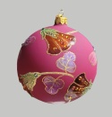 Bombka GlitterLab: Fi 110mm burgundowa bursztynowe kwiatki (4460KBB) Bombka GlitterLab: Fi 110mm burgundowa bursztynowe kwiatki (4460KBB)