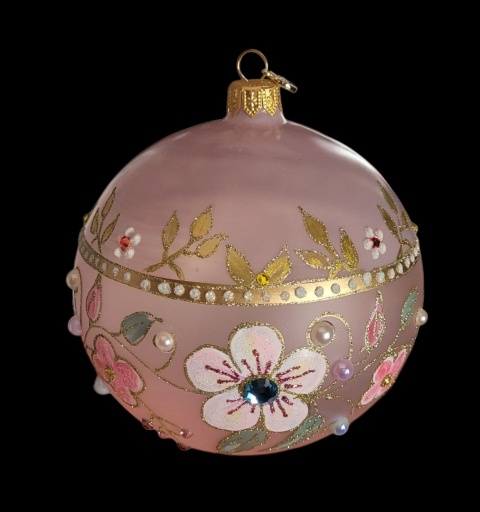 Bombka GlitterLab: Fi 110mm nylonka matowa różowa łąka (4460RL) Bombka GlitterLab: Fi 110mm nylonka matowa różowa łąka (4460RL)