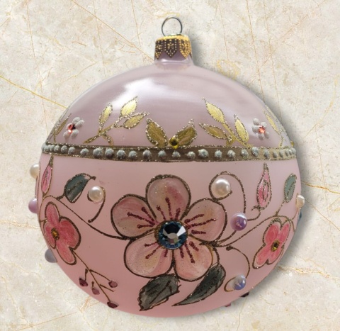Bombka GlitterLab: Fi 110mm nylonka matowa różowa łąka (4460RL) Bombka GlitterLab: Fi 110mm nylonka matowa różowa łąka (4460RL)