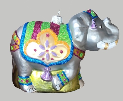 Bauble form: Circus collection: Elephant with a rug (155) H Bauble form: Circus collection: Elephant with a rug (155) H