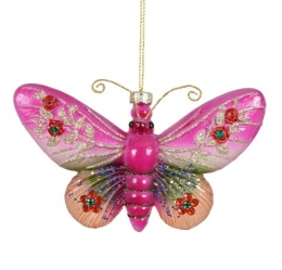Bombka szklana Motyl magiczny różowy (125081)