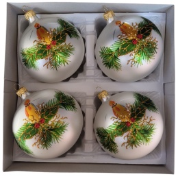 100 decorated baubles, pack of 4, FOLK (28)