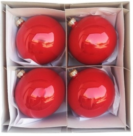 Bombki 120 czerwone opalizowane op.4szt.