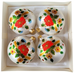 120 decorated baubles, pack of 4, FOLK (3)